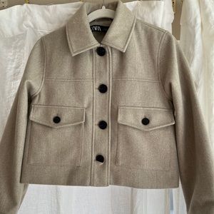 Zara Cropped Button Jacket